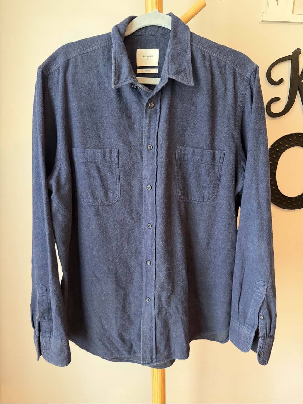 Billy Reid Long Sleeve Button Up Shirt Men’s Large 100% Cotton Flannel Top